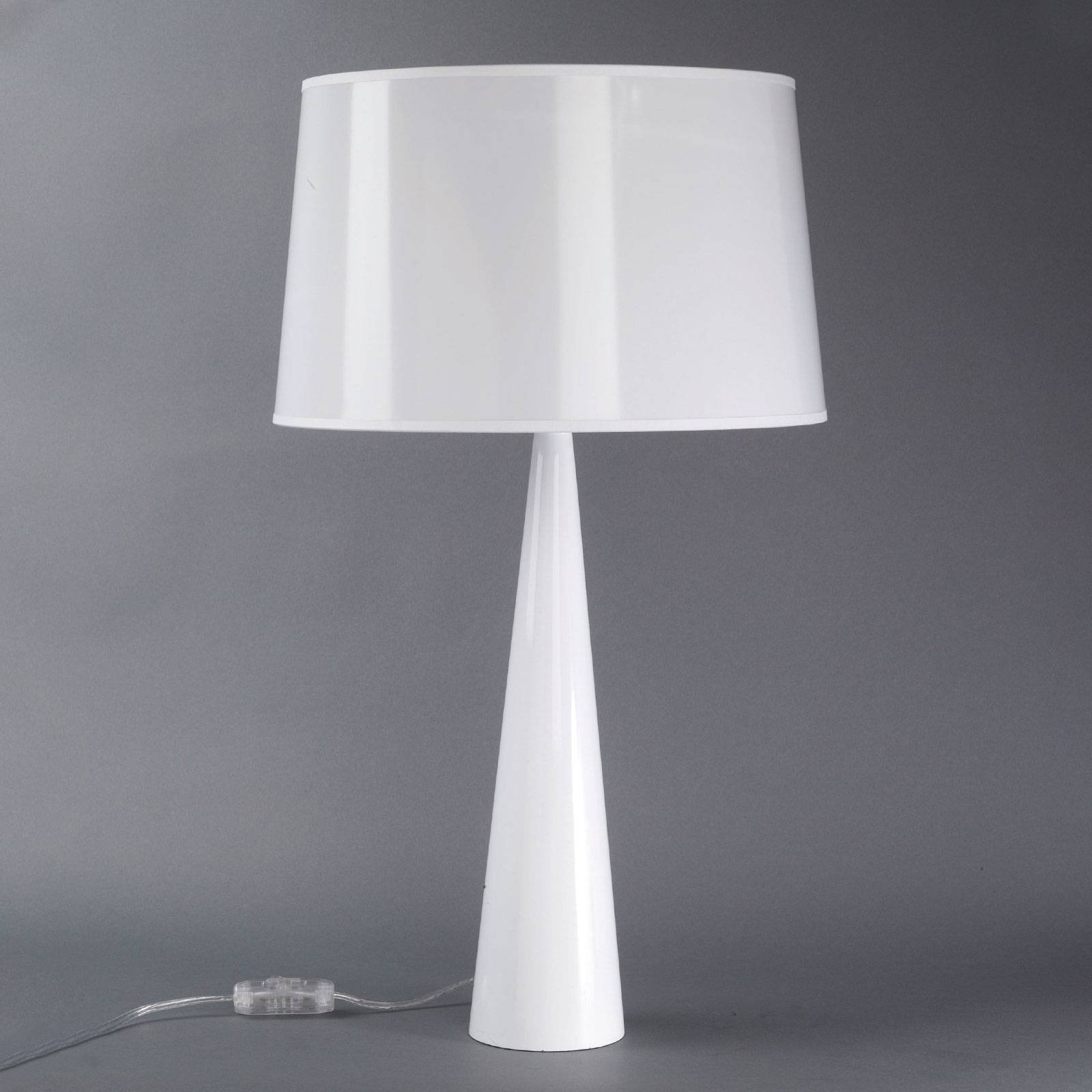 Totem LT bordlampe, metallfot, blank hvit