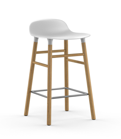Form Barstol Hvit/Eik 65 cm