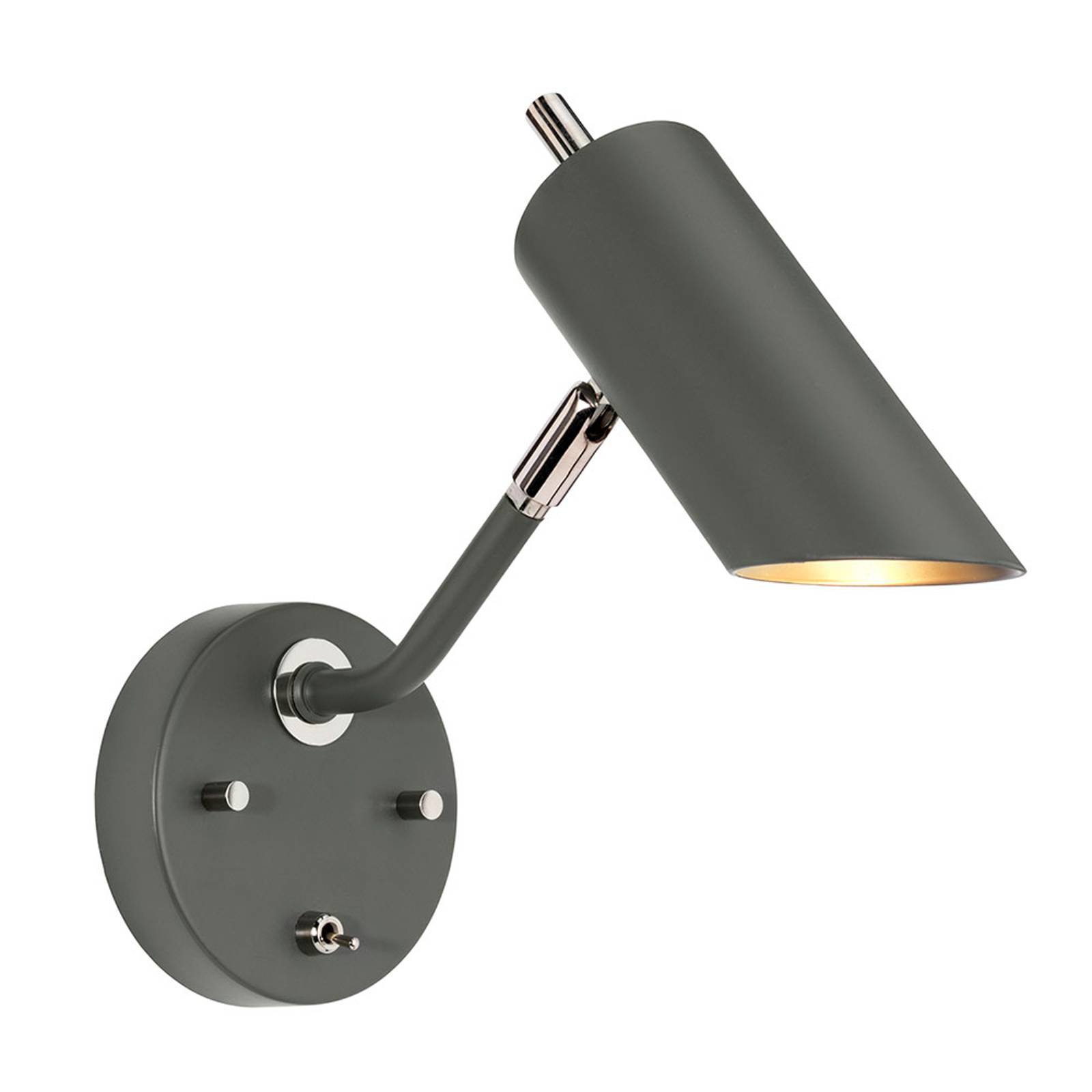 Vegglampe Quinto mørkegrå/nikkel