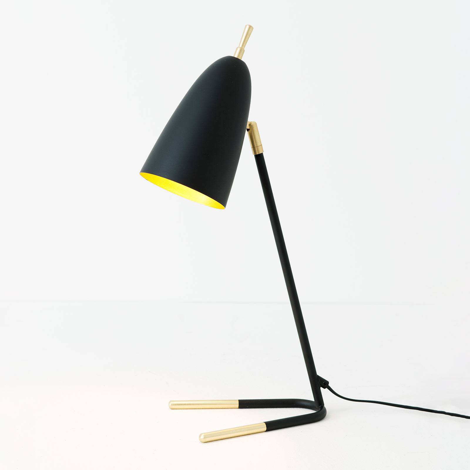 Bordlampe Obelisco, vippbar skjerm, svart