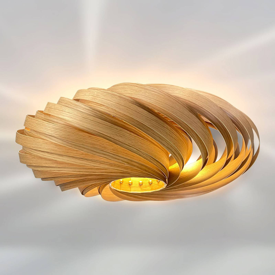 Gofurnit Veneria taklampe, eik, Ø 50 cm