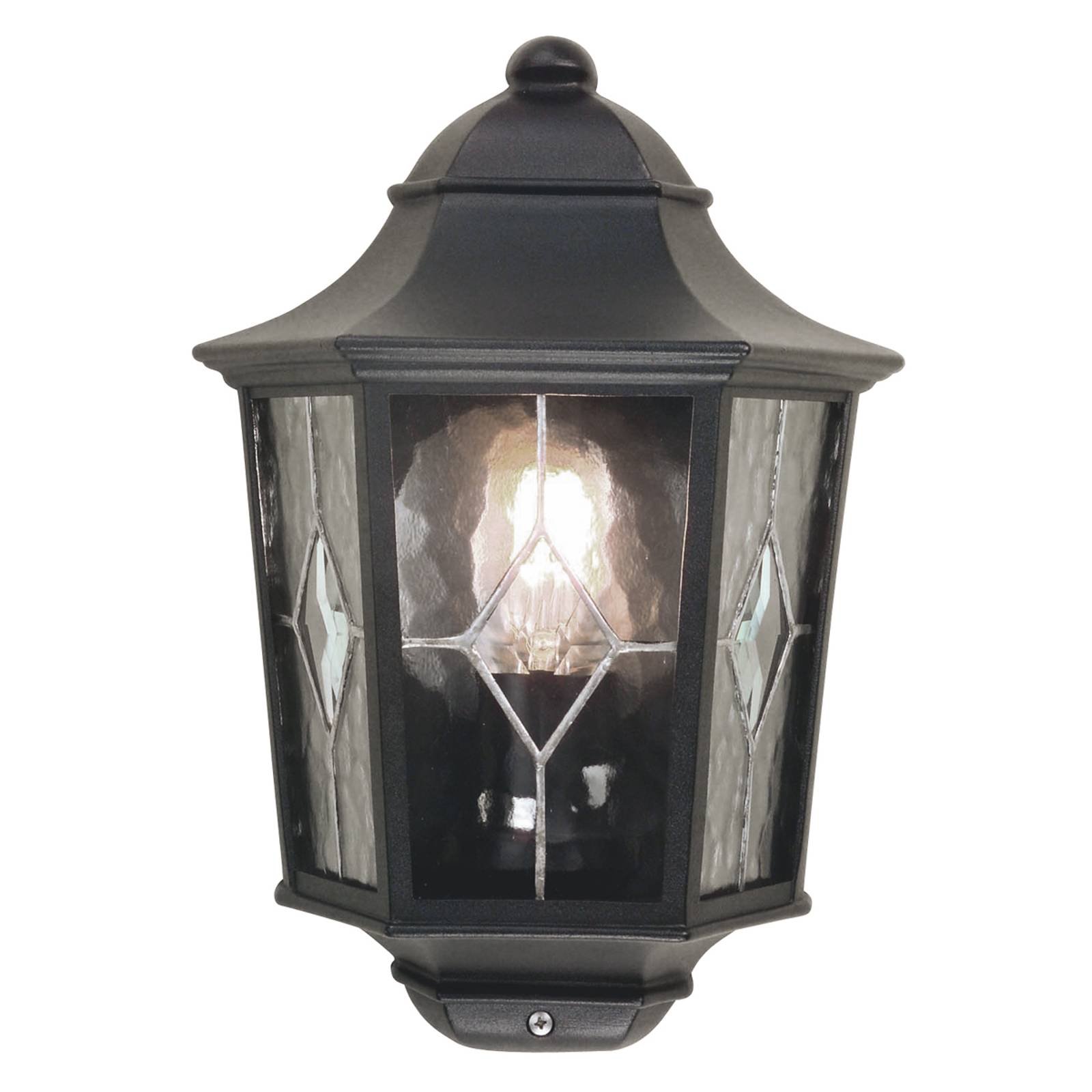 Utendørs vegglampe Norfolk med blyglass