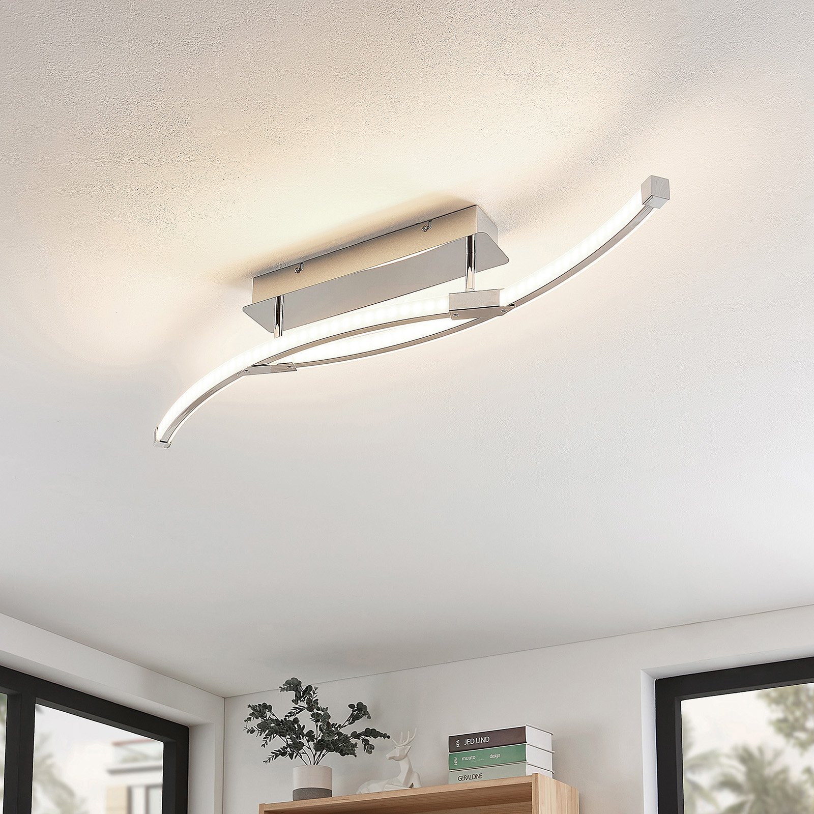 Lindby Rouven LED-taklampe spiralform 4 lyskilder