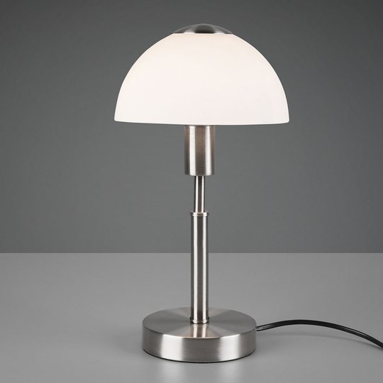Bordlampe Don, dimbar, hvit/nikkel matt