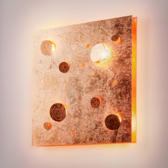 Knikerboker Buchi vegglampe 60x60cm bladkobber