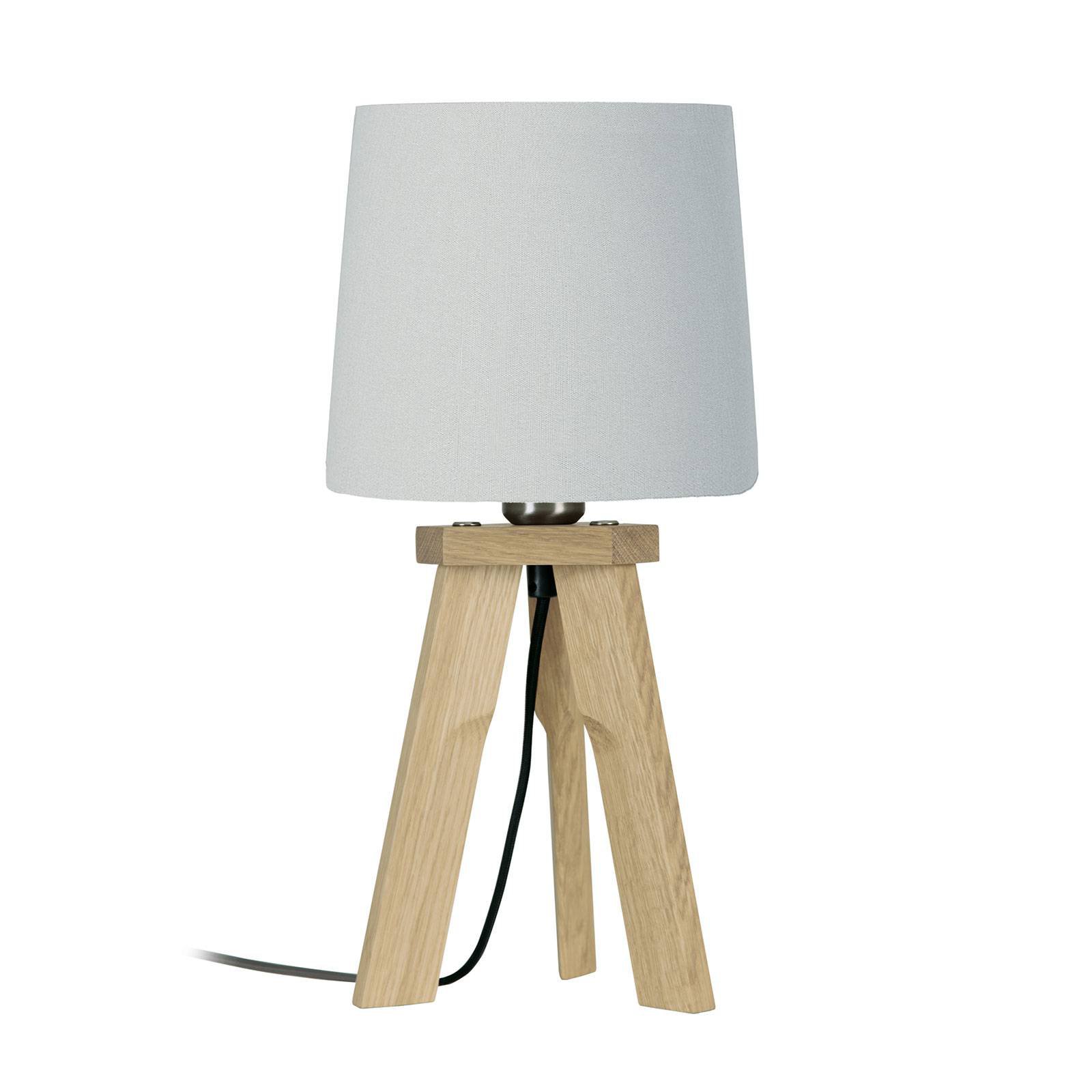 HerzBlut Tre bordlampe, eik natur, hvit, 42 cm