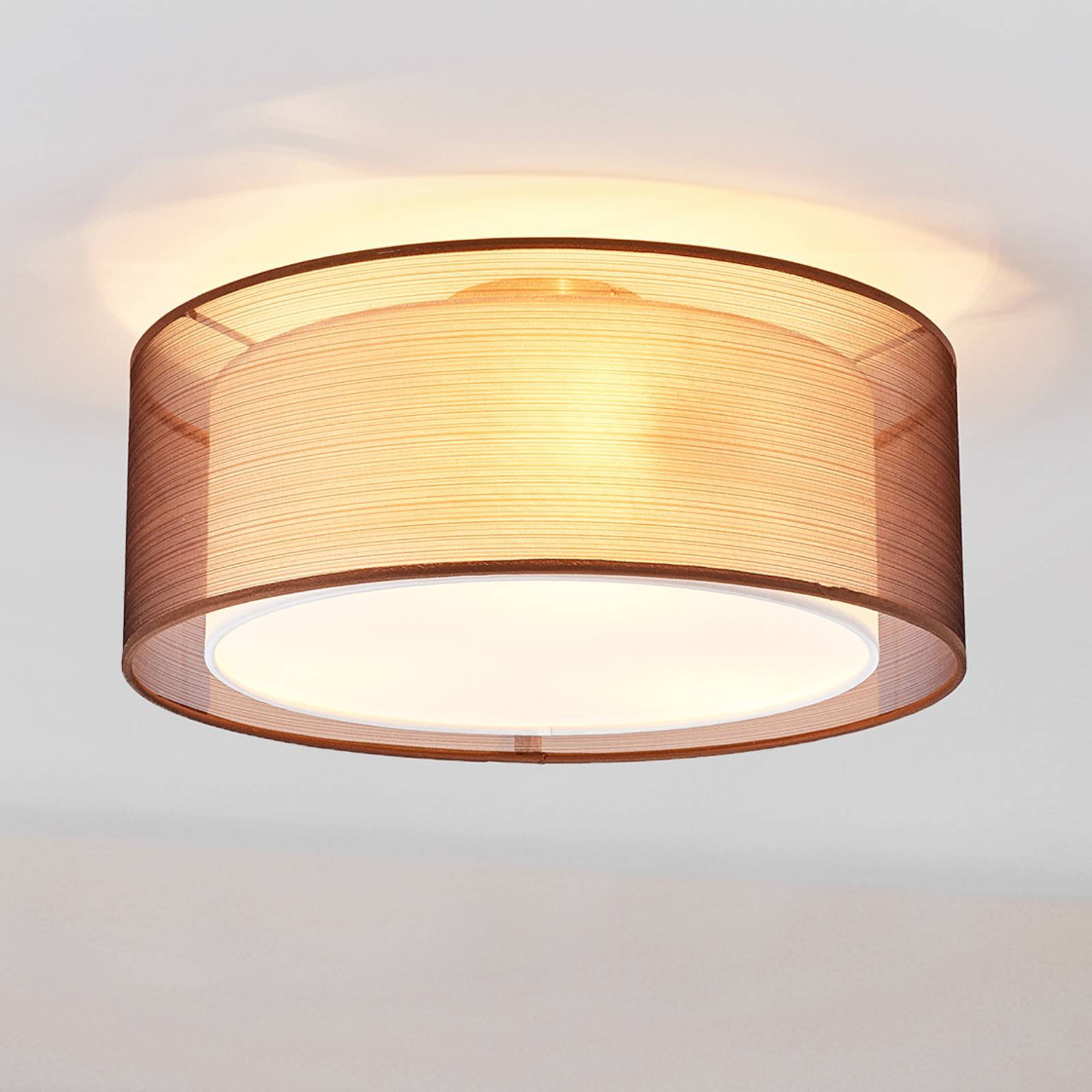 Brun stofftaklampe Nica