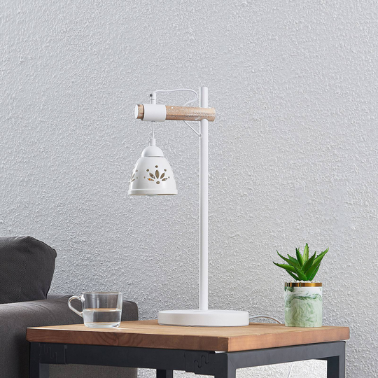 Lindby Pimana bordlampe med keramikkskjerm