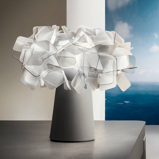 Slamp Clizia LED-bordlampe batteri dimbar fumé