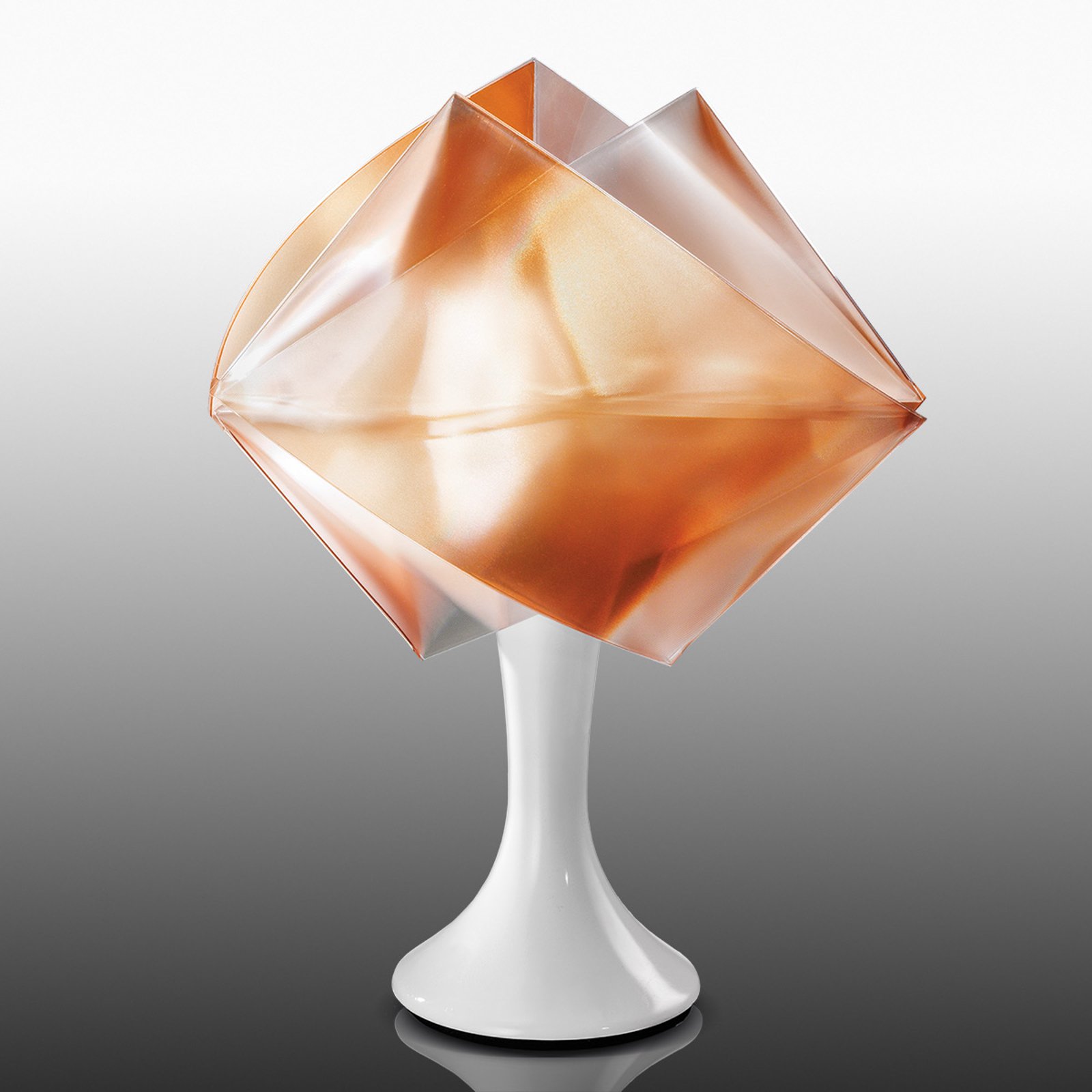 Amberfarget bordlampe Gemmy Prisma