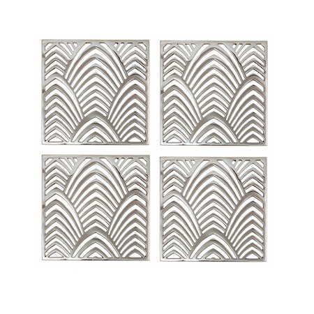 Glassunderlag 4-pakning Palm Beach Silver