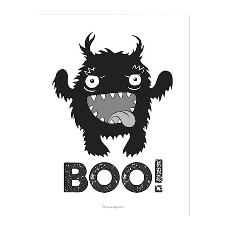Plakat Monster Svart Papir 40x30cm