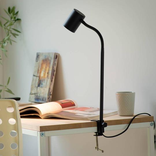 LED-klemmelampe Tarik, dreie- og svingbar