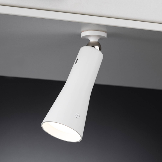 LED bordlampe Batley, batteri, USB hvit