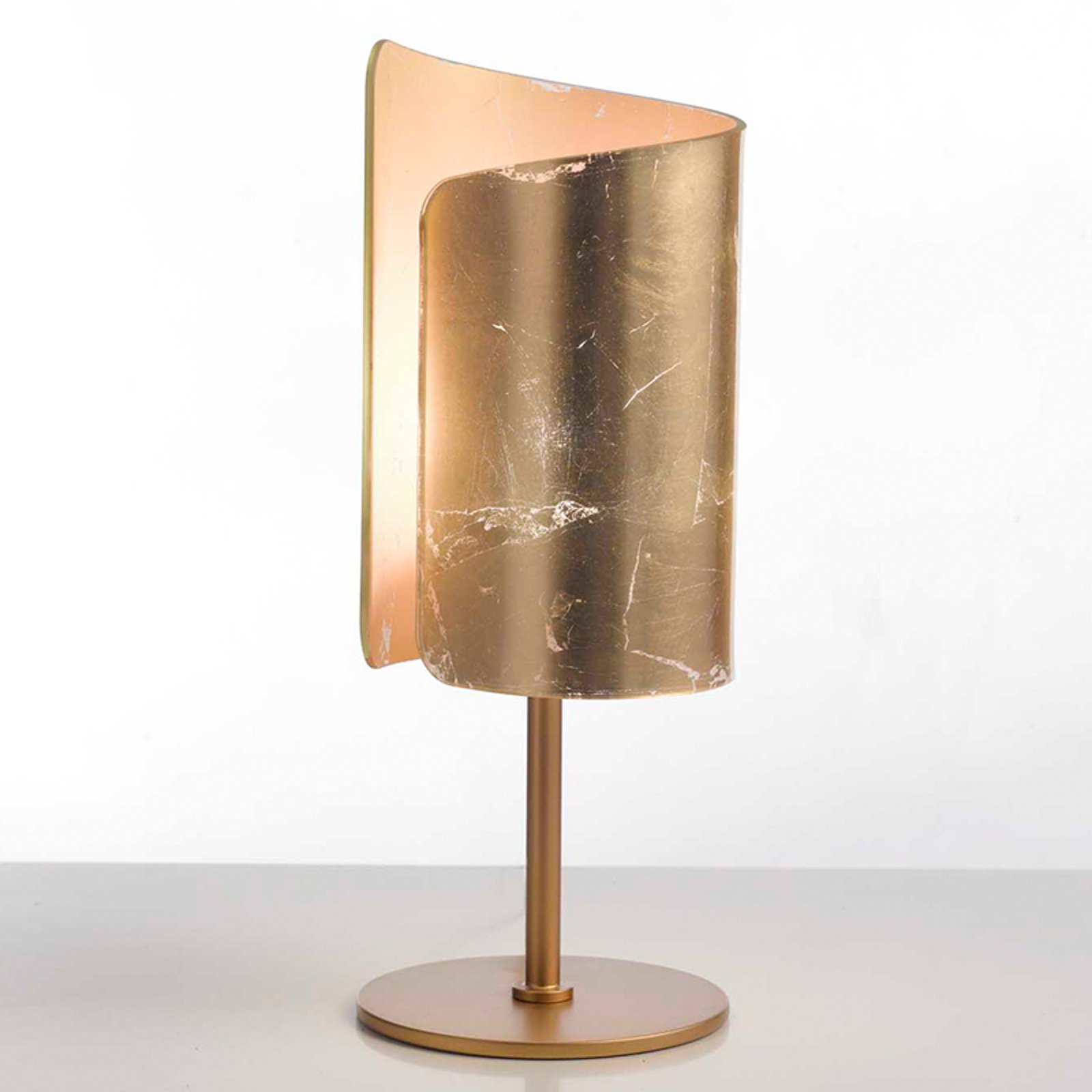 Vakker bordlampe Papiro gull