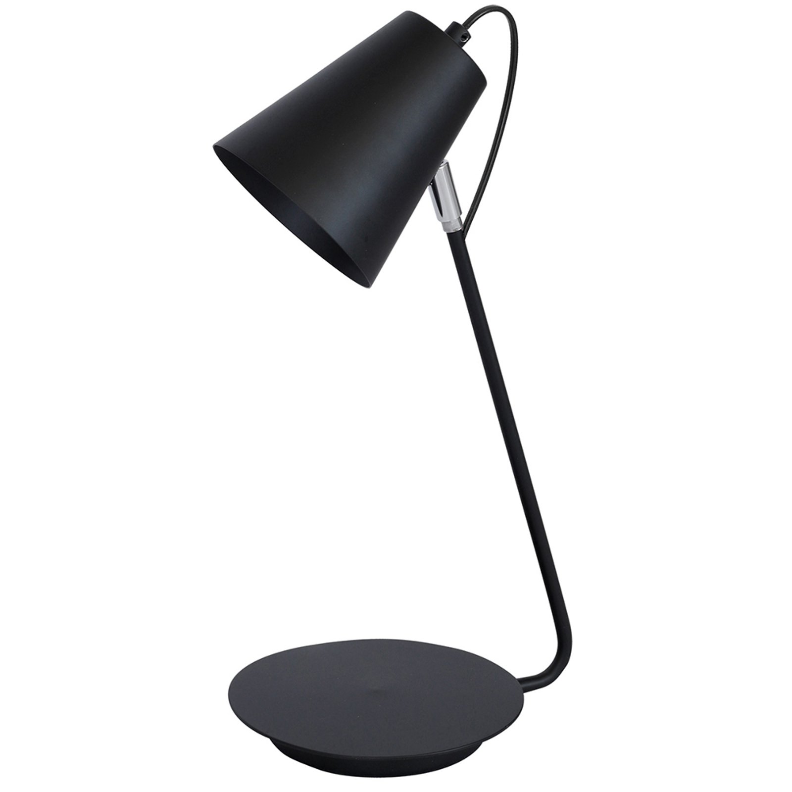 8297 bordlampe konisk krom-detalj, svart