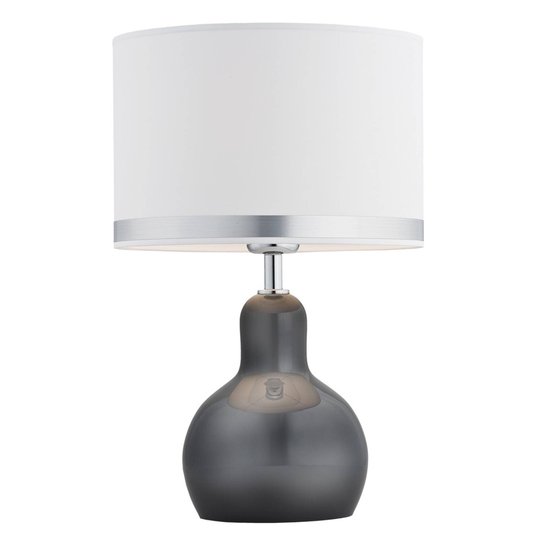 Bordlampe Lona med stoffskjerm, fot røykgrå