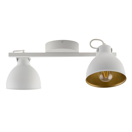 Trial taklampe, 2 lyskilder, hvit/gull