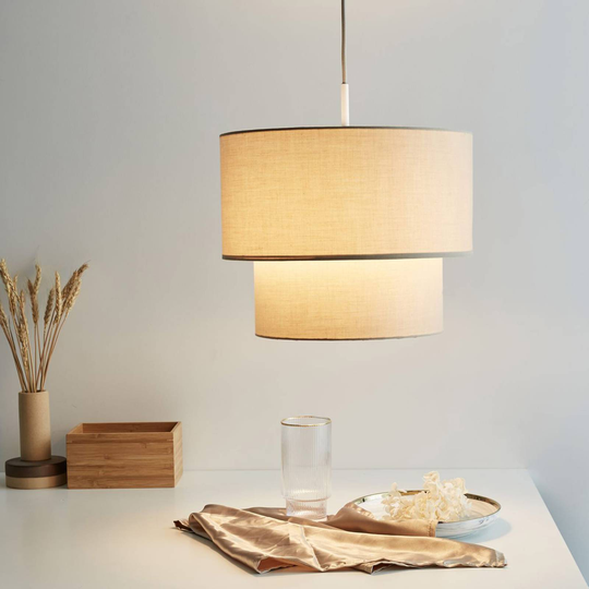 Pauleen Soft Shine pendellampe av beige stoff