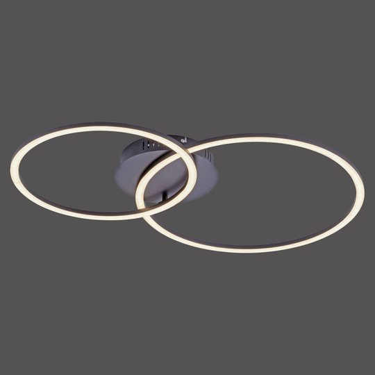 Ivanka LED-taklampe, to ringer, svart