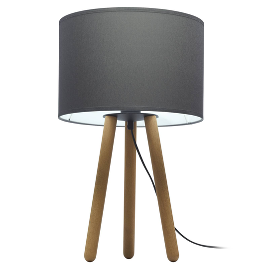 Bordlampe Tokyo tripod av tre, bøk/grafitt