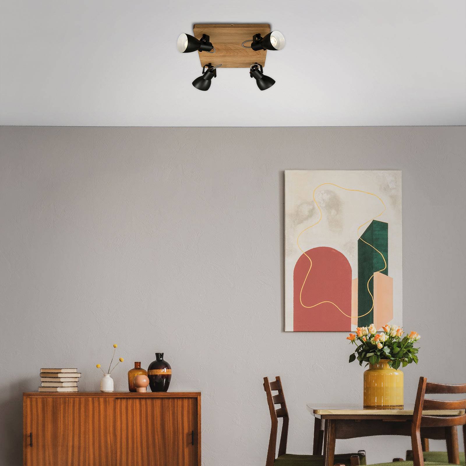 Downlight Arbo med treelement, 4 lyskilder