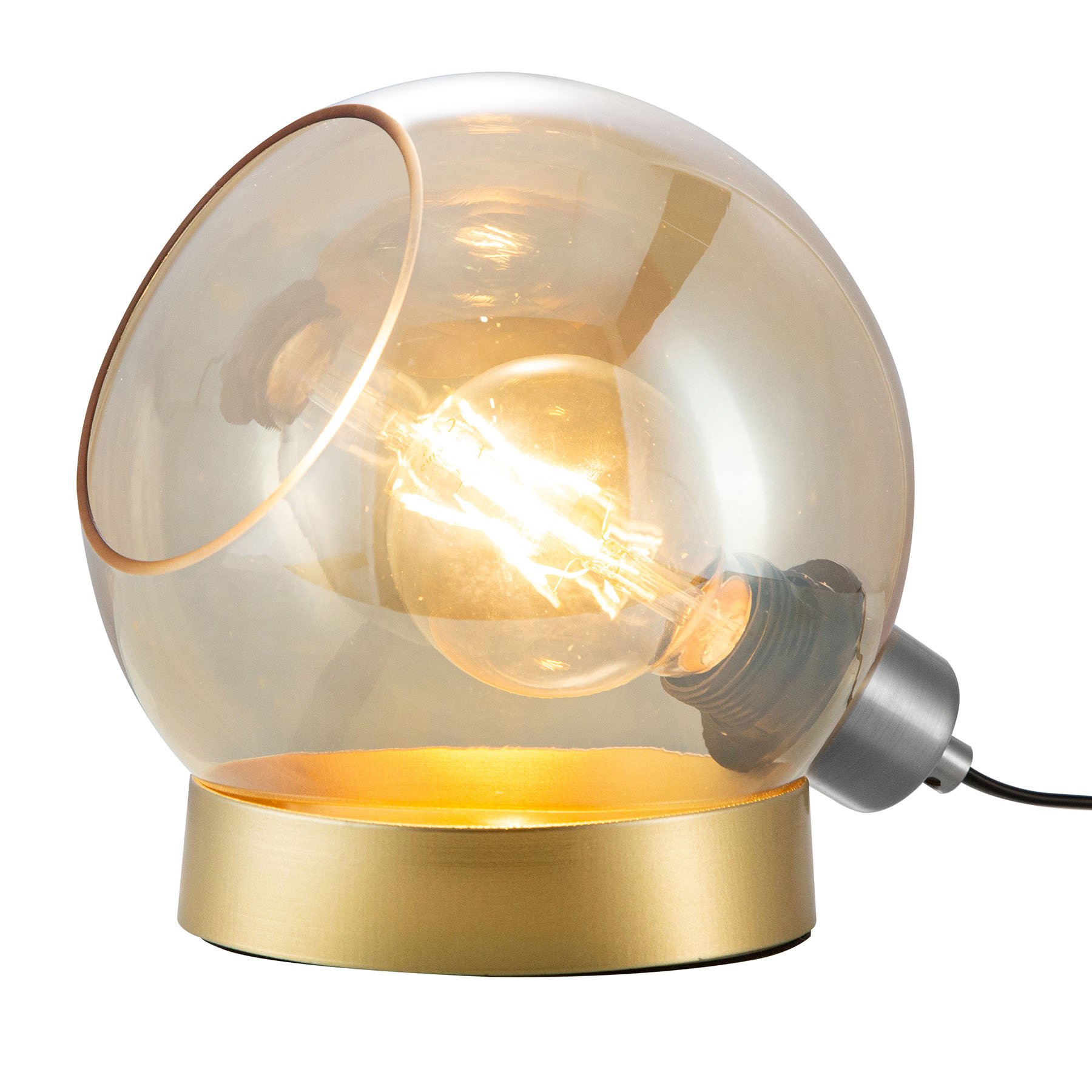 Bordlampe Toula, Ø 20 cm, glass, rav