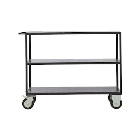 Hyllesystem 4 hjul H98 cm - Svart