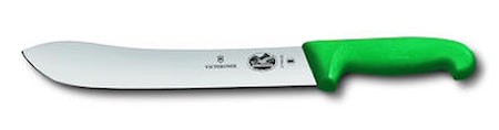 Slaktkniv 25 cm bred spiss Fibrox, grønn