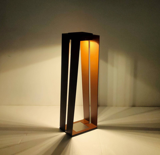 LED-solcellelykt Skaal med sensor, corten, 70 cm