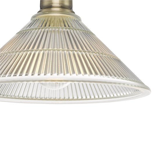 Taklampe Boyd med rillet glassskjerm