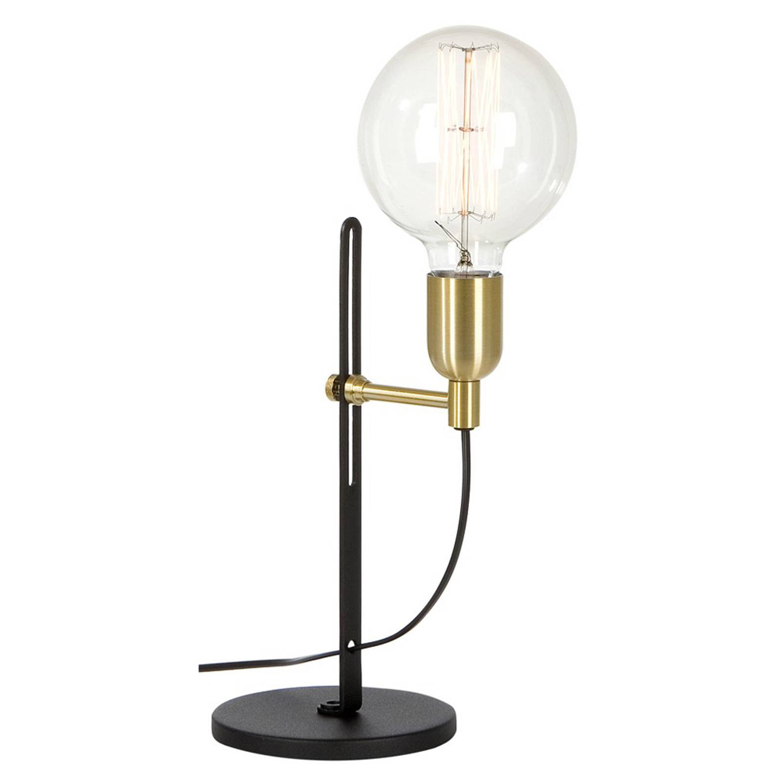 Bordlampe Regal svart messing, ett lys