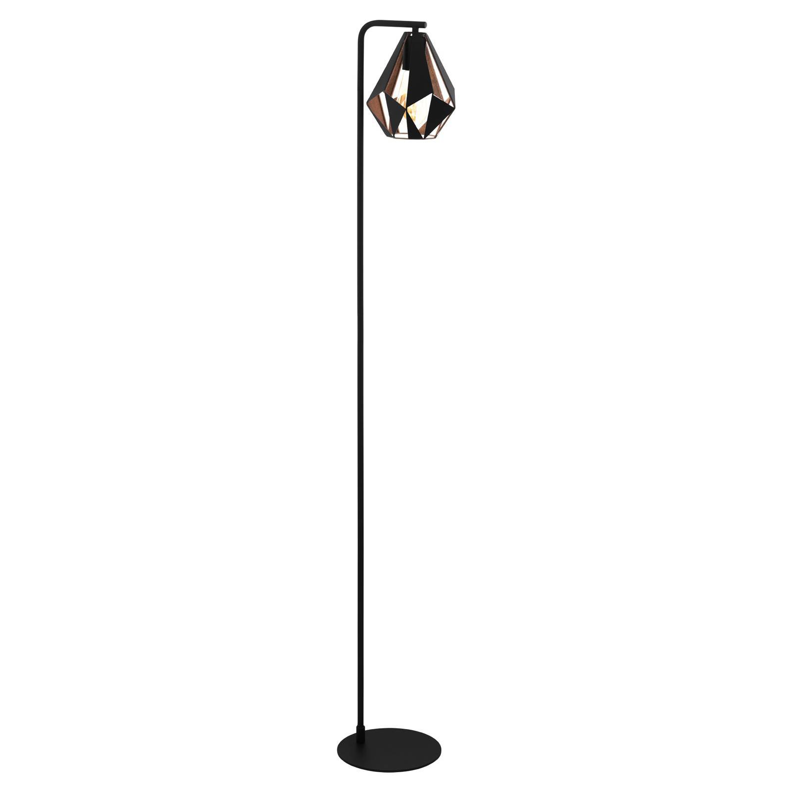 Gulvlampe Carlton 4 i svart/kobber