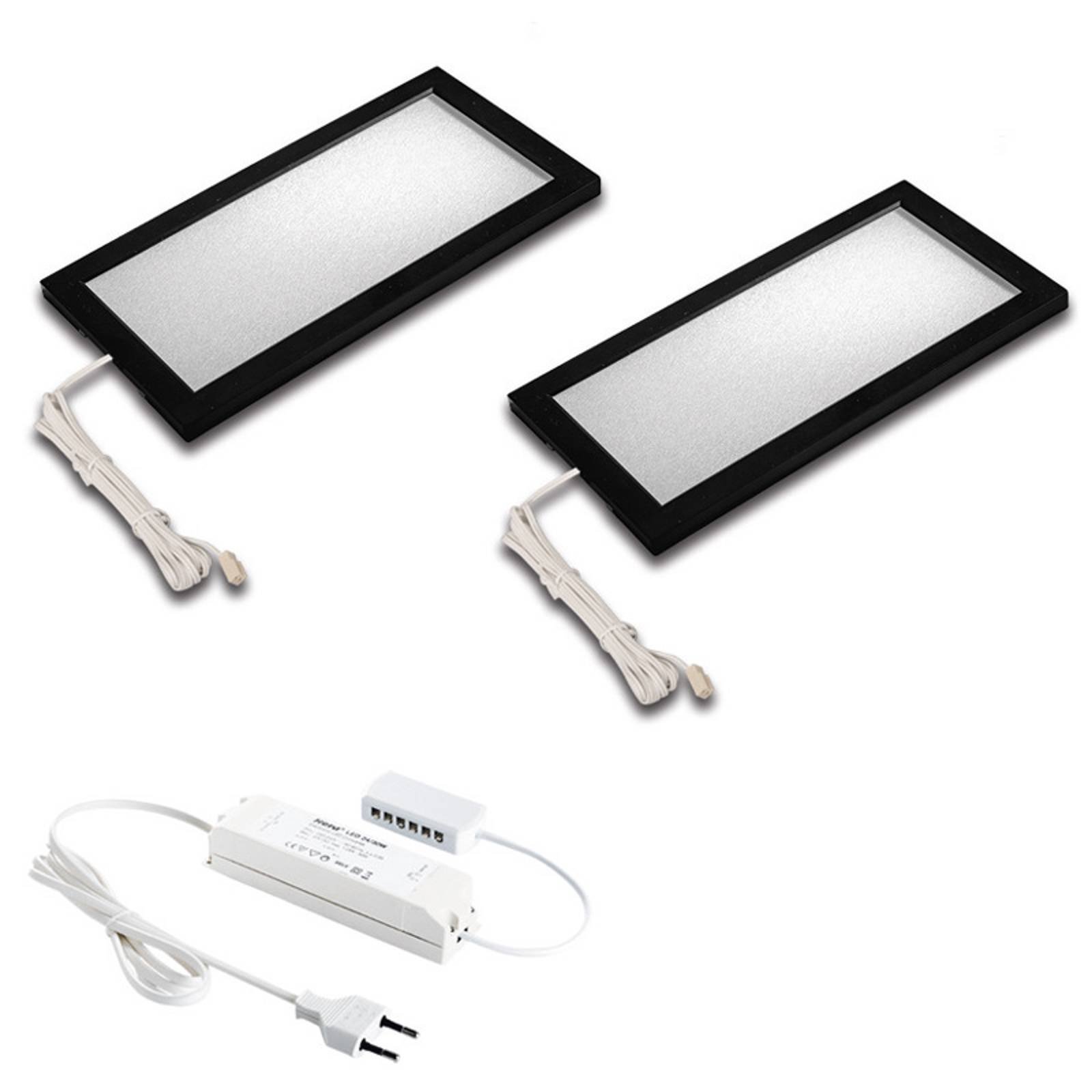 LED-benkbelysning Sky, 2 stykk, 4 000 K, svart