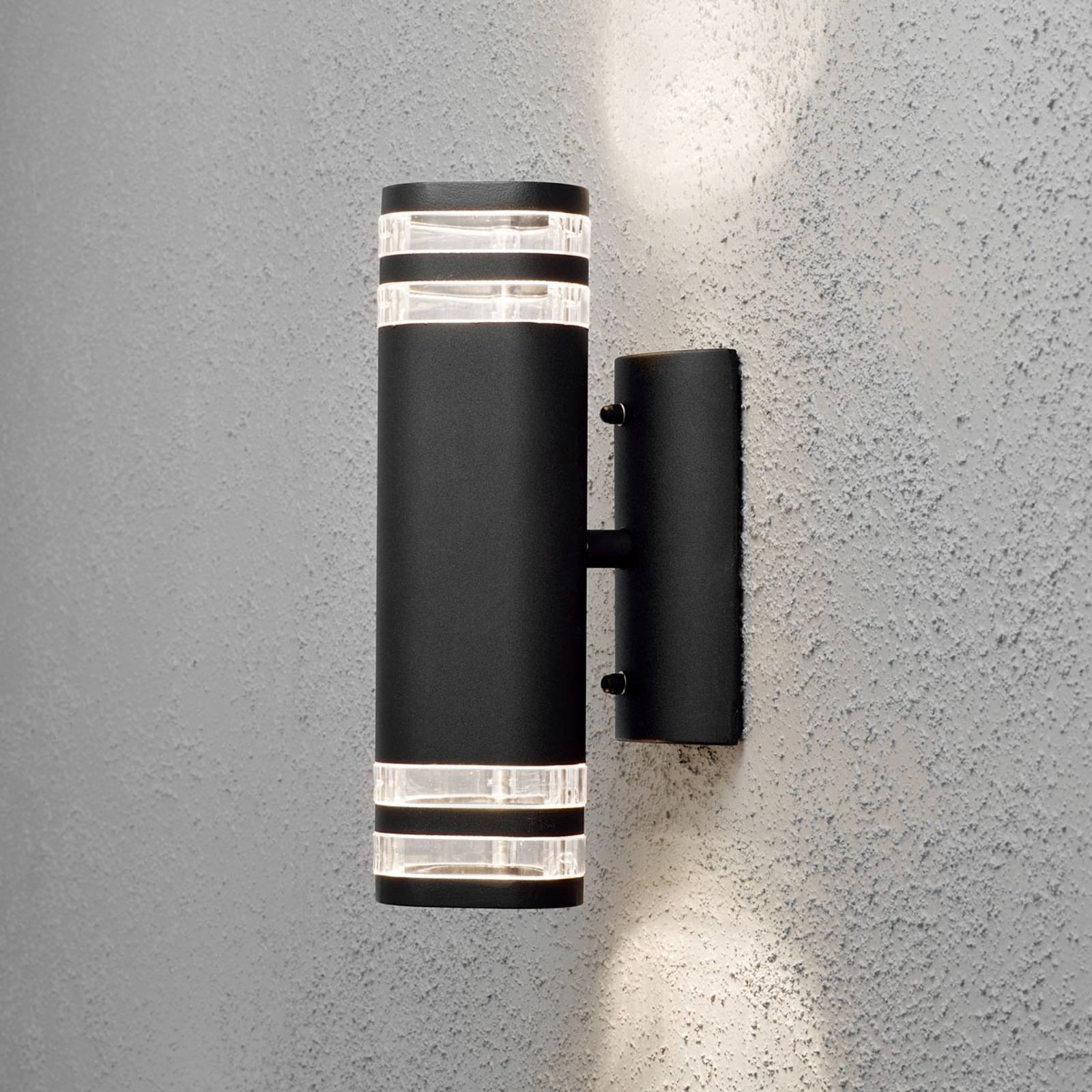 Modena utendørs vegglampe, 2 lyskilder, svart