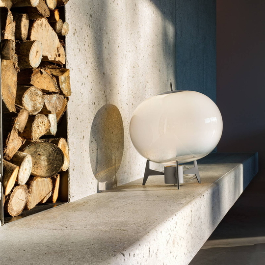 OLEV Antartic designer-bordlampe opal/titan