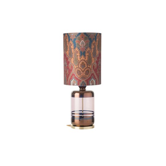 EBB & FLOW Pillar bordlampe, Brocade blue/red