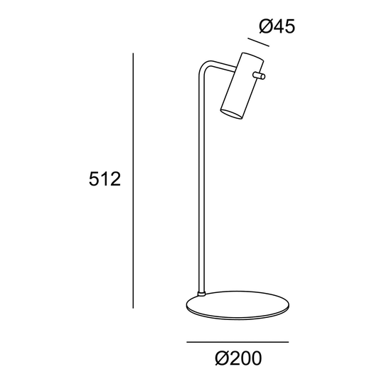 LEDS-C4 Nude Curved bordlampe E27 grå/svart
