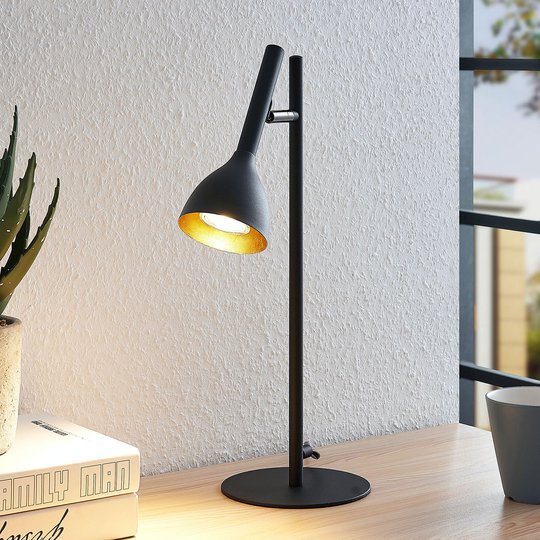 Bordlampe Nordwin i metall, svart/gull