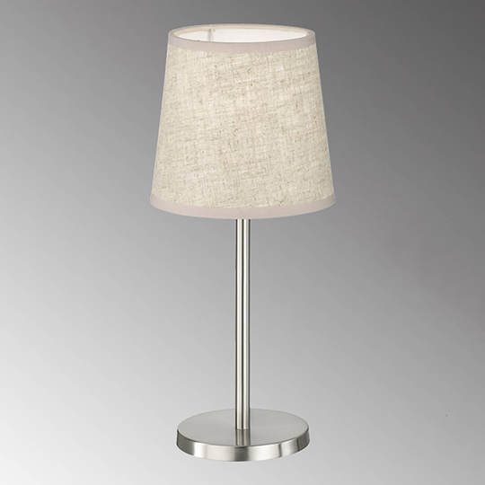 Eve bordlampe med stoffskjerm nikkel/sandfarger
