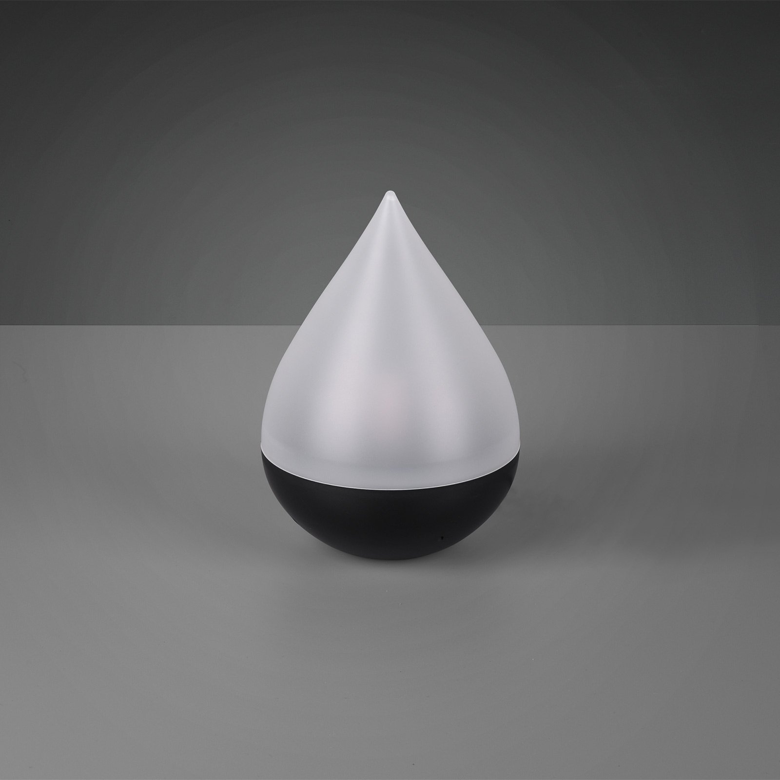 LED-sol-bordlampe Caldera, med flammeeffekt