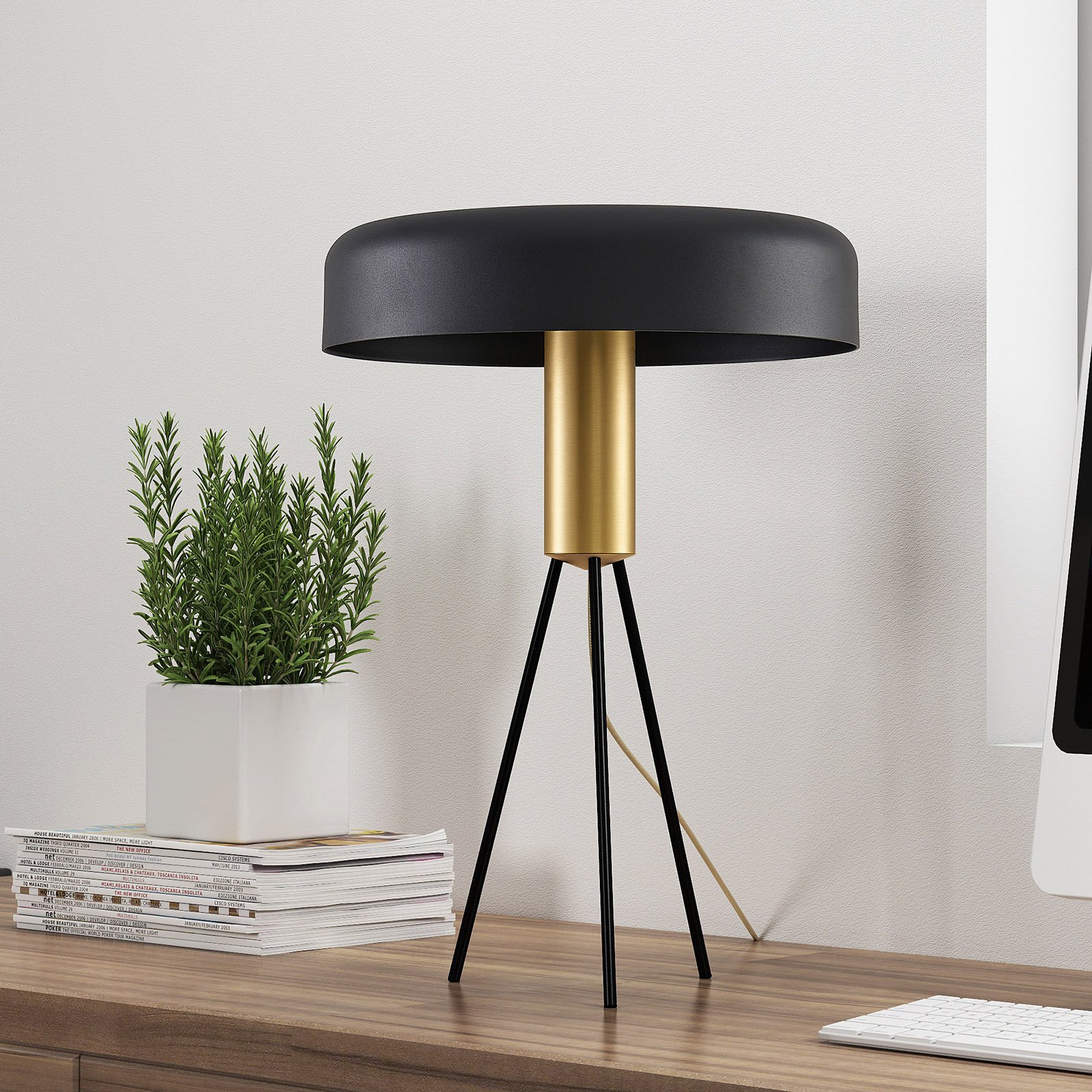 Lucande Filoreta bordlampe i svart