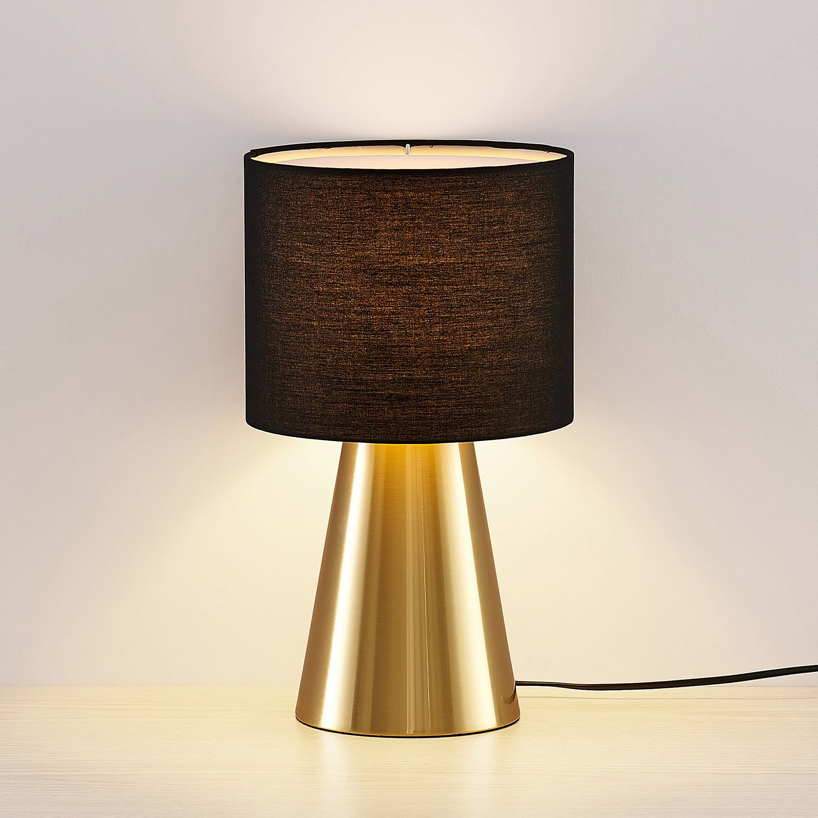 Lindby Erantie bordlampe i svart/hvitt