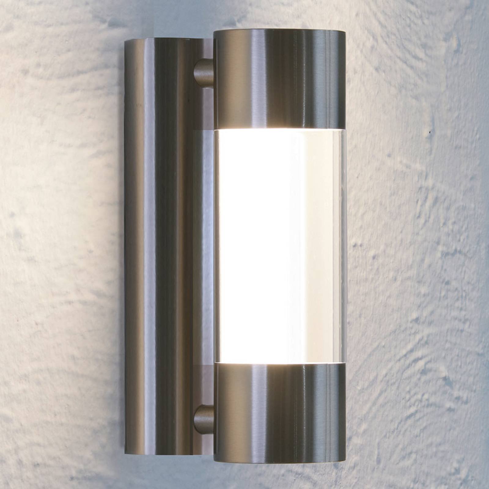 LED-utendørs vegglampe Robledo av rustfritt stål