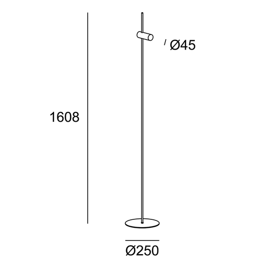 LEDS-C4 Nude Single gulvlampe E27 grå/svart