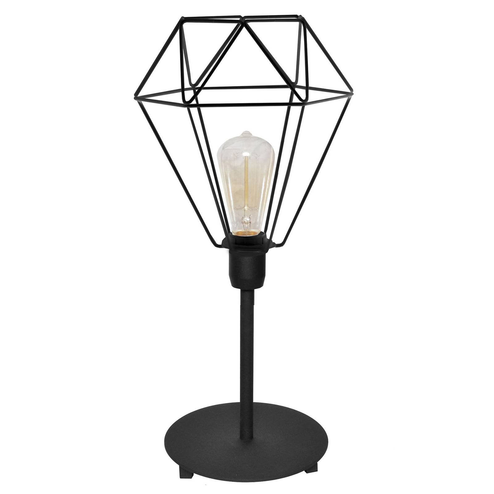 Bordlampe Karo med burdesign, svart