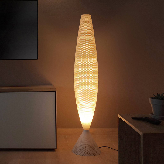 Gulvlampe Diamant av biomateriale, linen, 115 cm