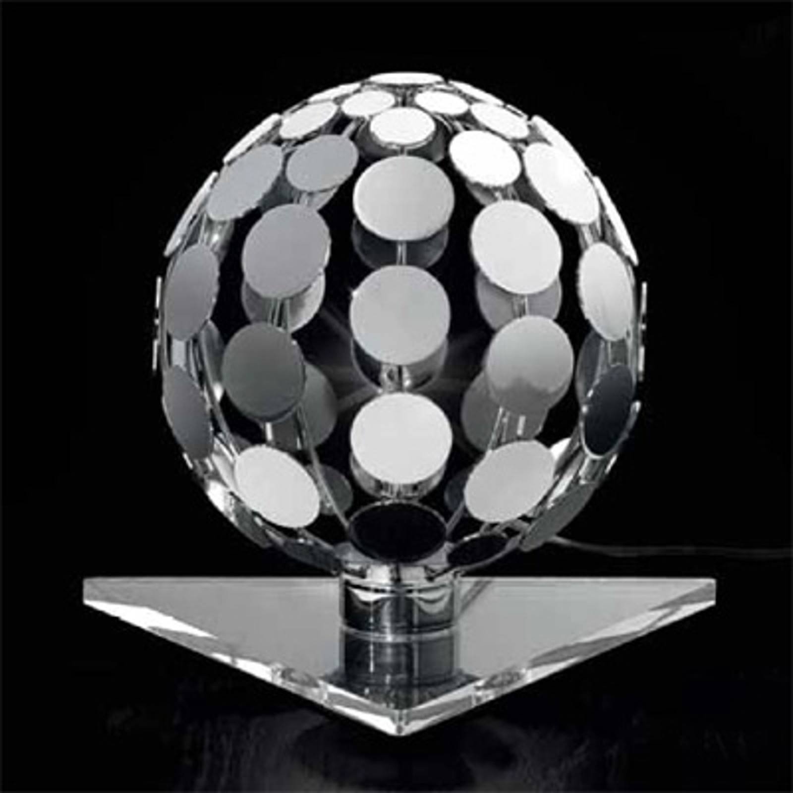 Sfera bordlampe med transparent fot, 10 cm
