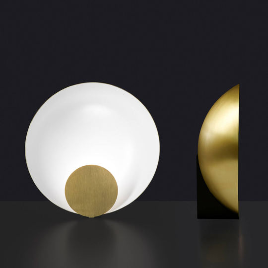 Oluce Siro LED-bordlampe dimbar Ø 34 cm gull