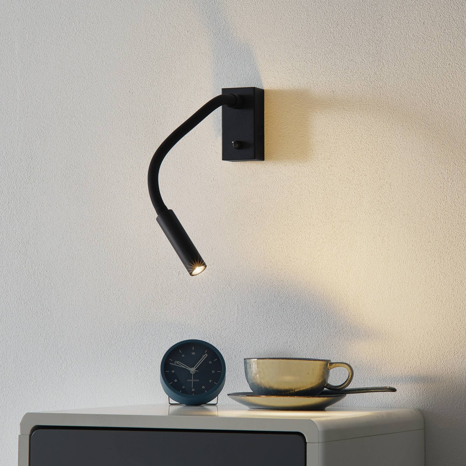Med bryter - LED-vegglampe Cio med leserarm